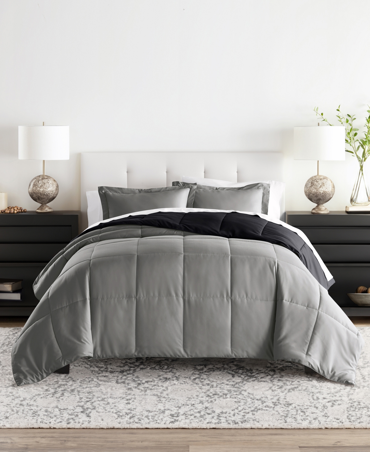 All Season Lightweight Down Alternative Reversible 2-Pc. Comforter Set, Xl - Fog