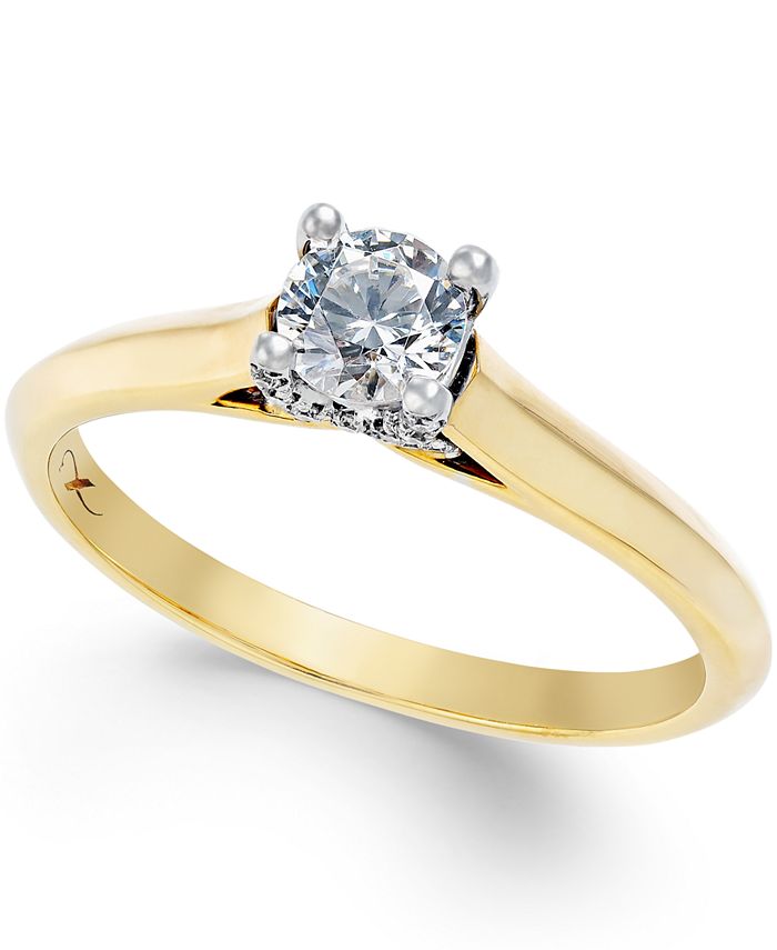 X3 - Diamond Solitaire Engagement Ring (1/3 ct. t.w.) n 18k Yellow Gold with 18k White Gold