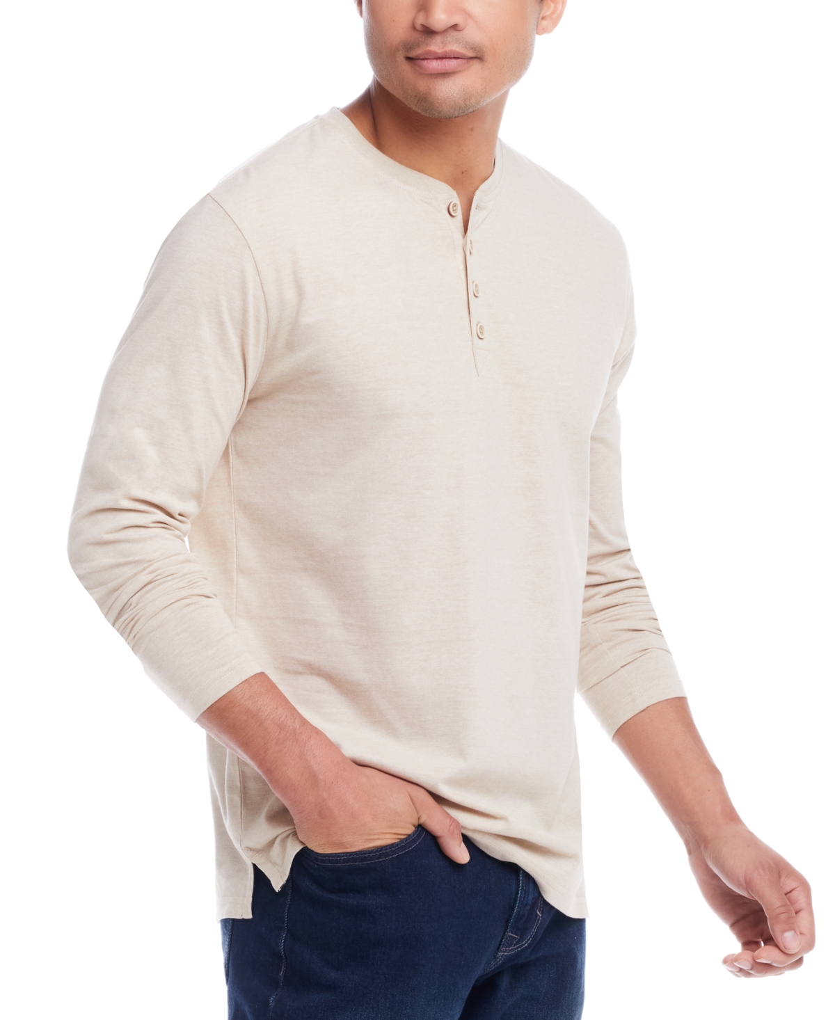 Weatherproof Vintage Men's Micro-stripe Long Sleeve Henley
