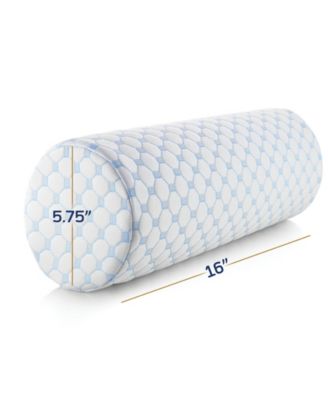 Memory Foam Neck Roll Bolster Cooling Cover Firm Density Pillow