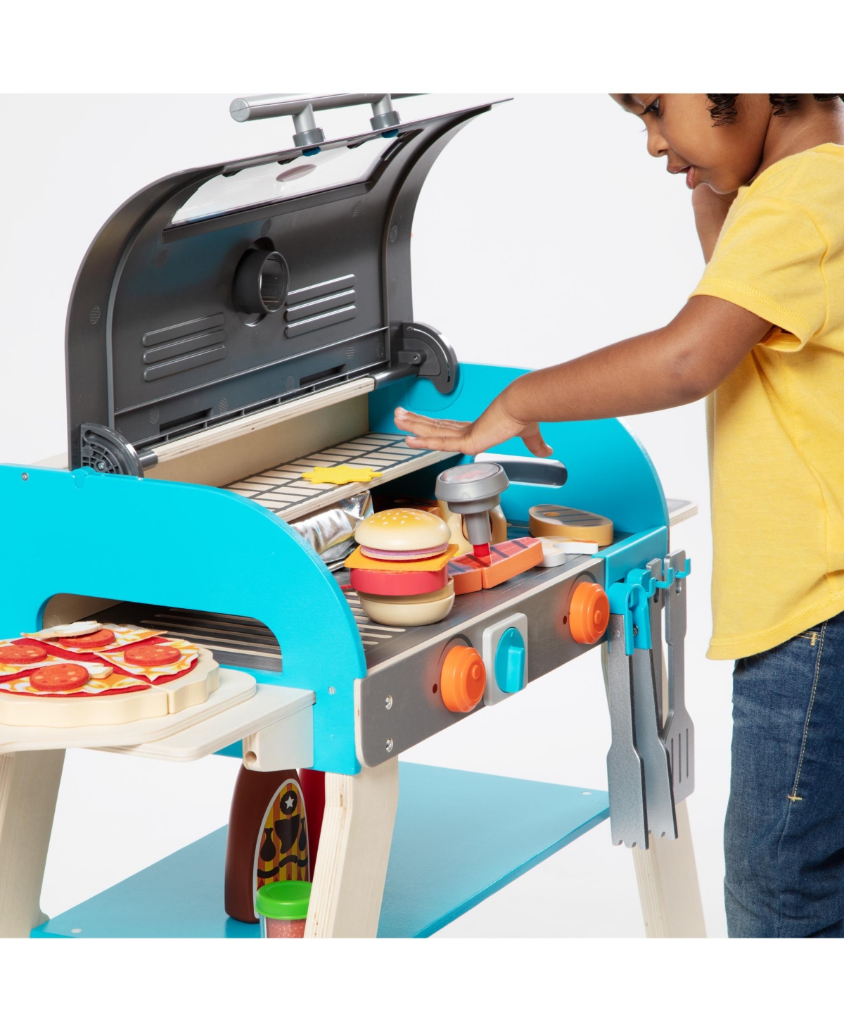Melissa & Doug Deluxe Grill Pizza Oven Playset In Multi-color