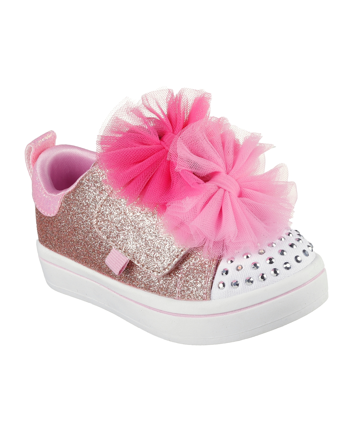 Skechers Babies' Girl's Toddler Twinkle Toes: Twi-lites 2.0 Tutu Cute Fastening Strap Casual Sneakers From Finish Lin In White