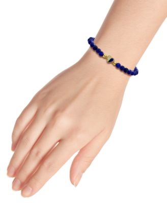 Sodalite Bead & Cubic Zirconia Heart Stretch Bracelet, Created for Macy's