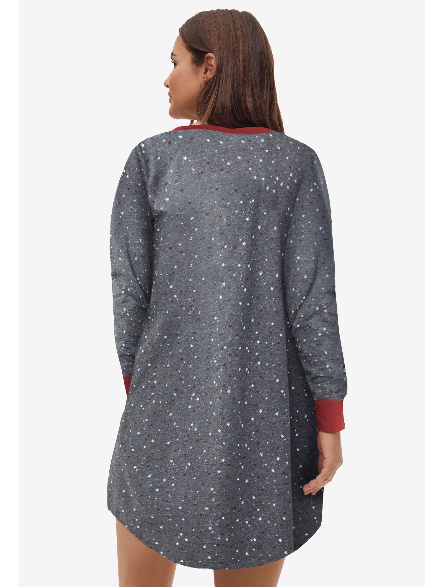 Women's Long Sleeve Henley Sleepshirt