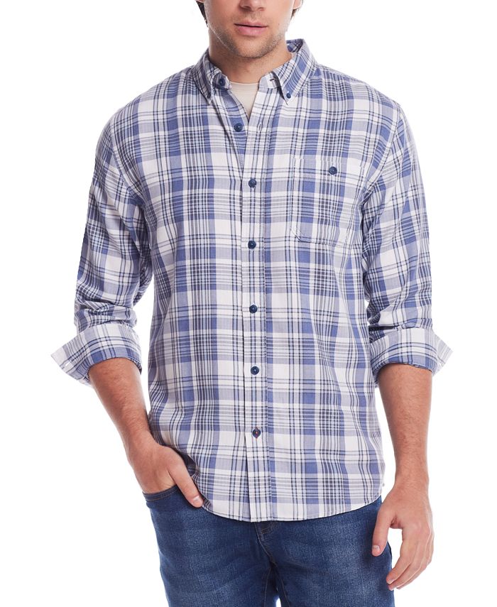 Weatherproof Vintage Men’s Cotton Blend Brushed Flannel Button Down Plaid Shirt main image 0