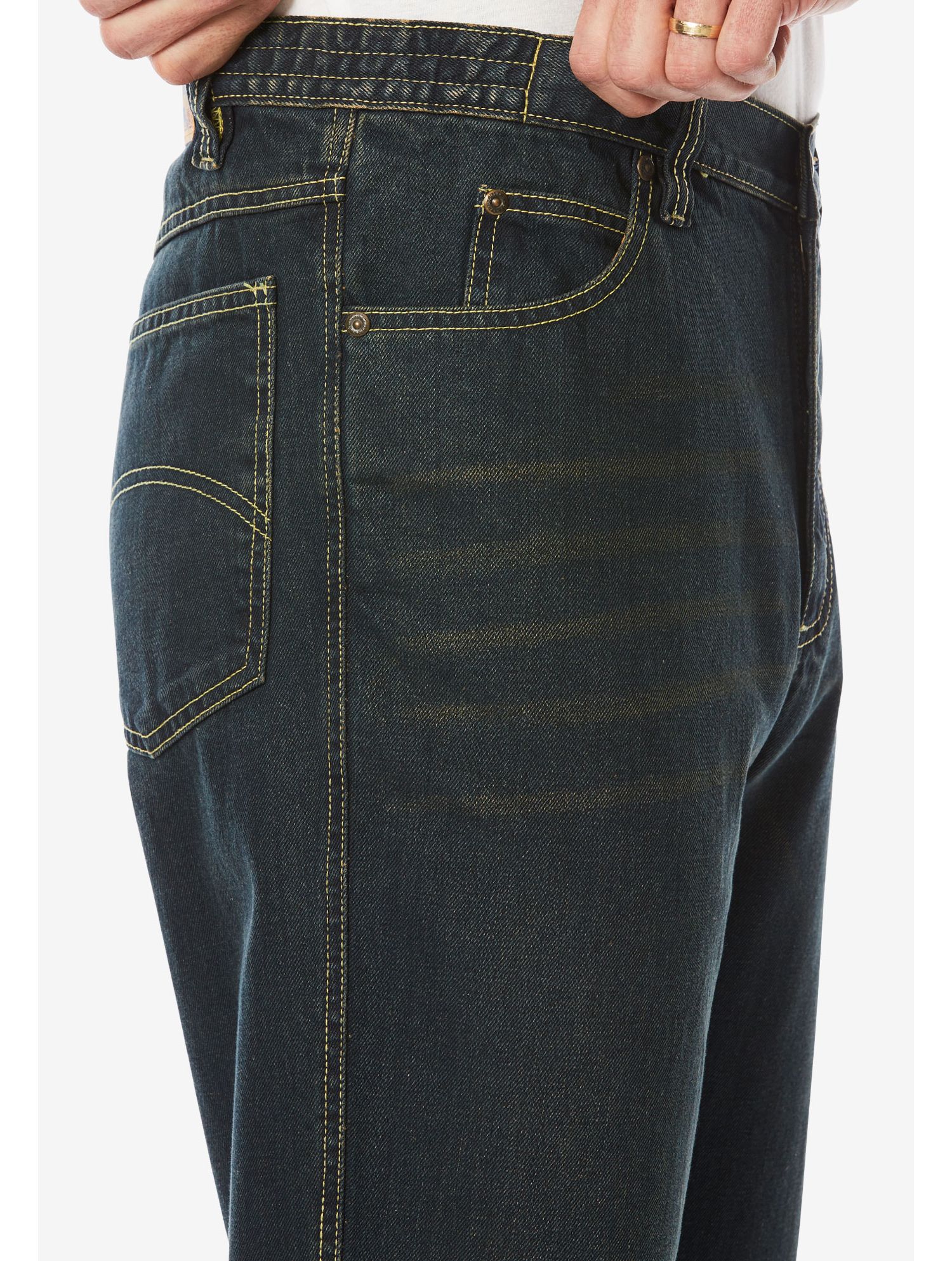 Men's by KingSize Loose-Fit Side Elastic 5-Pocket Jeans