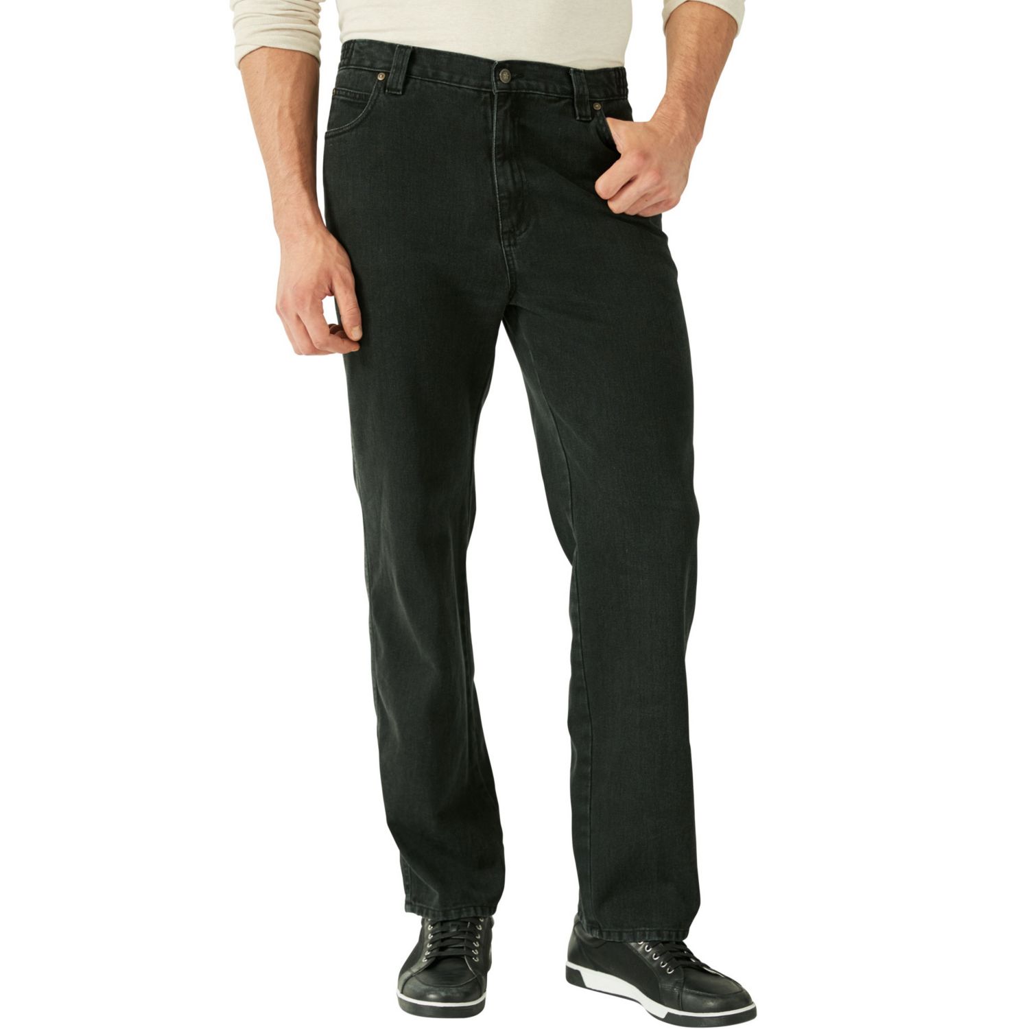 Men's by KingSize Loose-Fit Side Elastic 5-Pocket Jeans