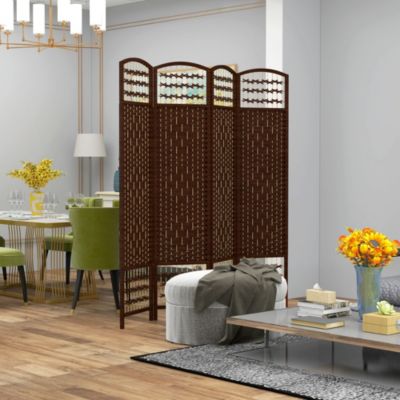 4 Panel Room Divider, Folding Screen, 5.6',