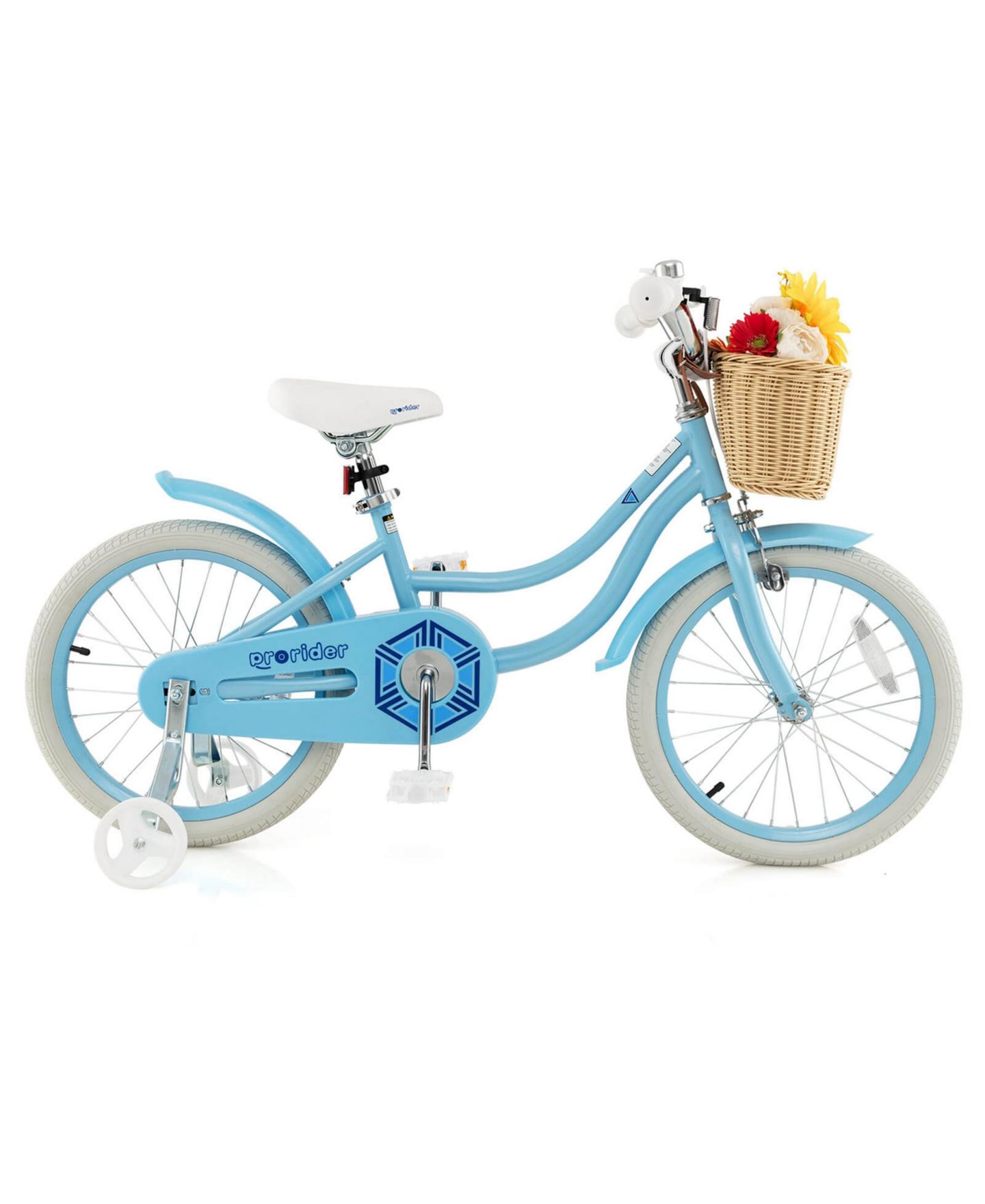Детская игрушка Costway 18" Kids' Bike with Removable Training Wheels, Adjustable Handlebar and Seat, Ages 4-8, цвет: Синий — фото 10