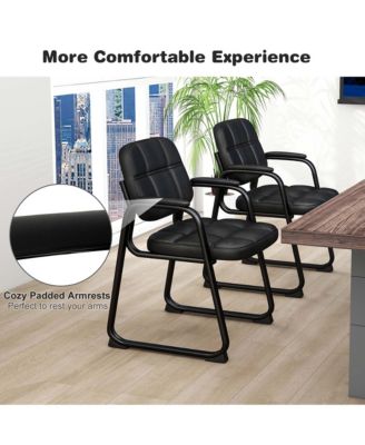 Waiting Room Chair Set of 2 Upholstered Guest Conference Chair with Armrest