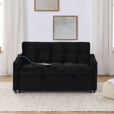 Streamdale Loveseat with Pull-out Bed, Adjustable Back & Pocket Arms