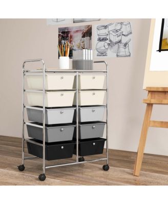 10-Drawer Storage Cart Utility Rolling Trolley Kitchen Organizer