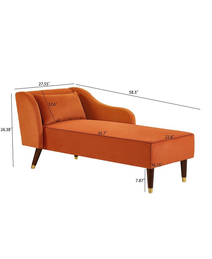 Simplie Fun Modern Chaise Lounge Chair Velvet Upholstery (Orange) Macy's