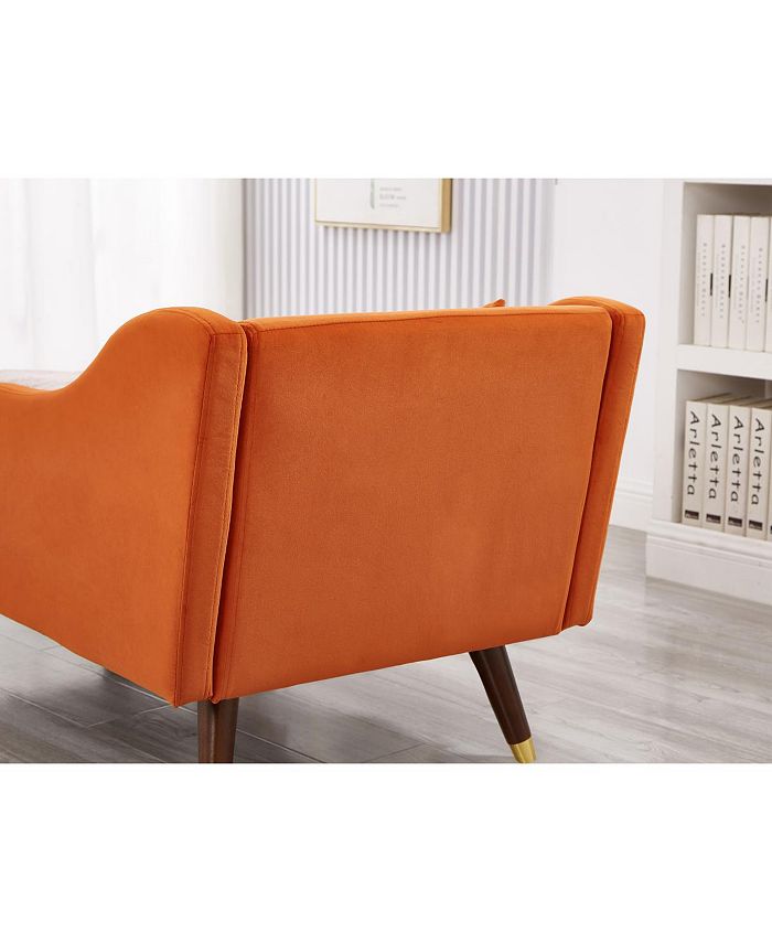 Simplie Fun Modern Chaise Lounge Chair Velvet Upholstery (Orange) Macy's