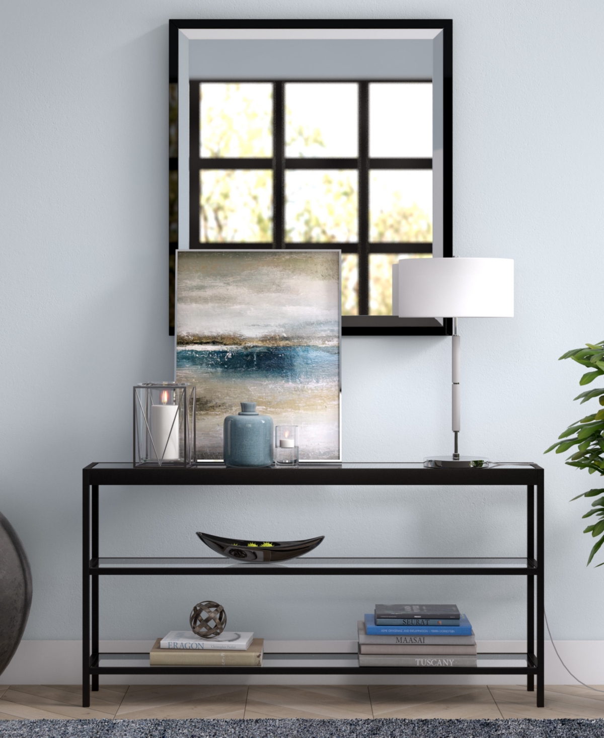 Hudson & Canal Simone 25" Tall 2-light Table Lamp With Fabric Shade In Cool Grey,nickel