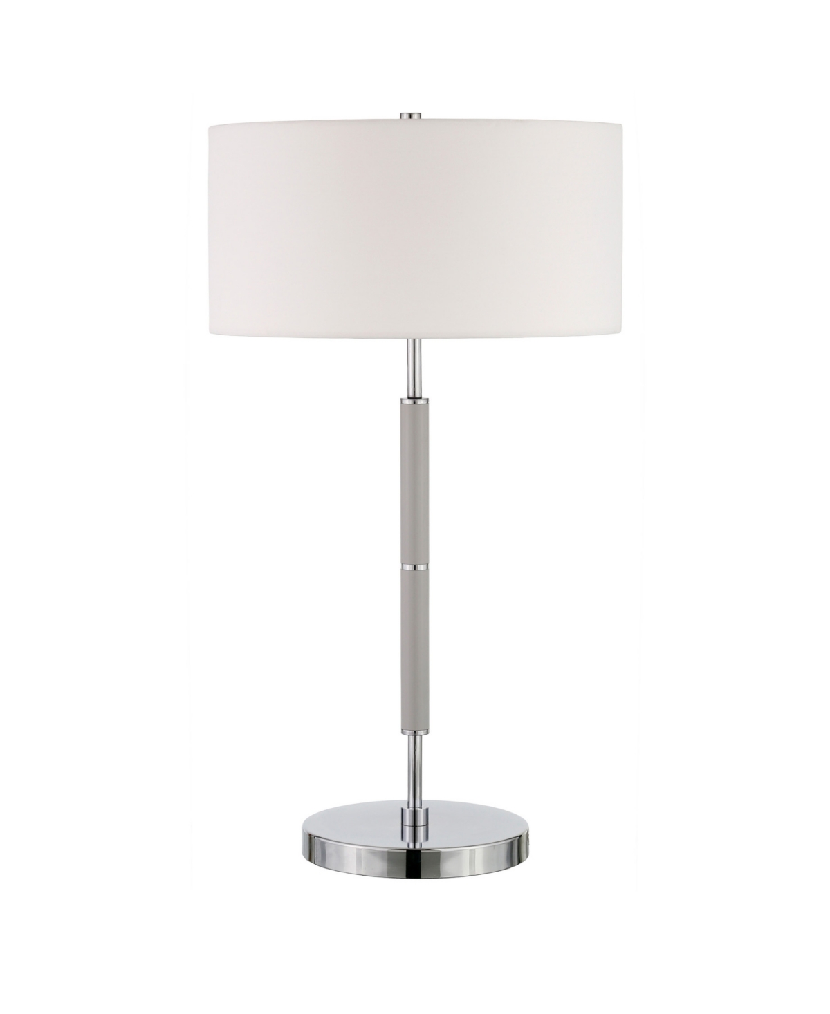 Hudson & Canal Simone 25" Tall 2-light Table Lamp With Fabric Shade In Cool Grey,nickel