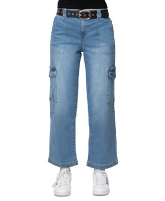 Madden Girl - Juniors' Belted Skater Jeans