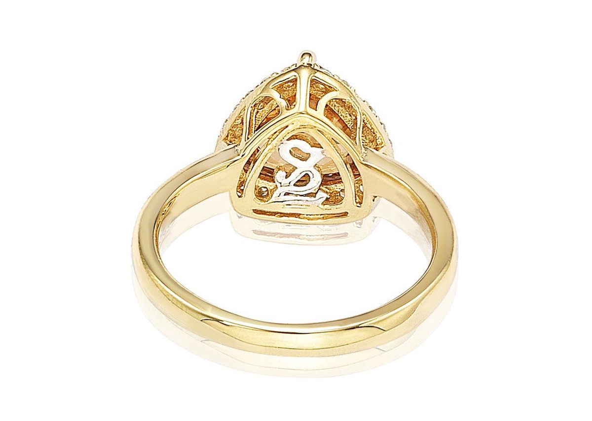 Suzy Levian New York Suzy Levian Sterling Silver Cubic Zirconia Trillion-cut Halo Ring