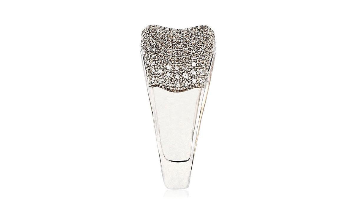 Suzy Levian New York Suzy Levian Sterling Silver Cubic Zirconia Pave Curved Band Ring