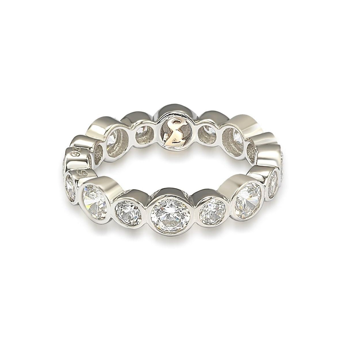 Suzy Levian New York Suzy Levian Sterling Silver Cubic Zirconia Multi Circle Bezel Set Eternity Band