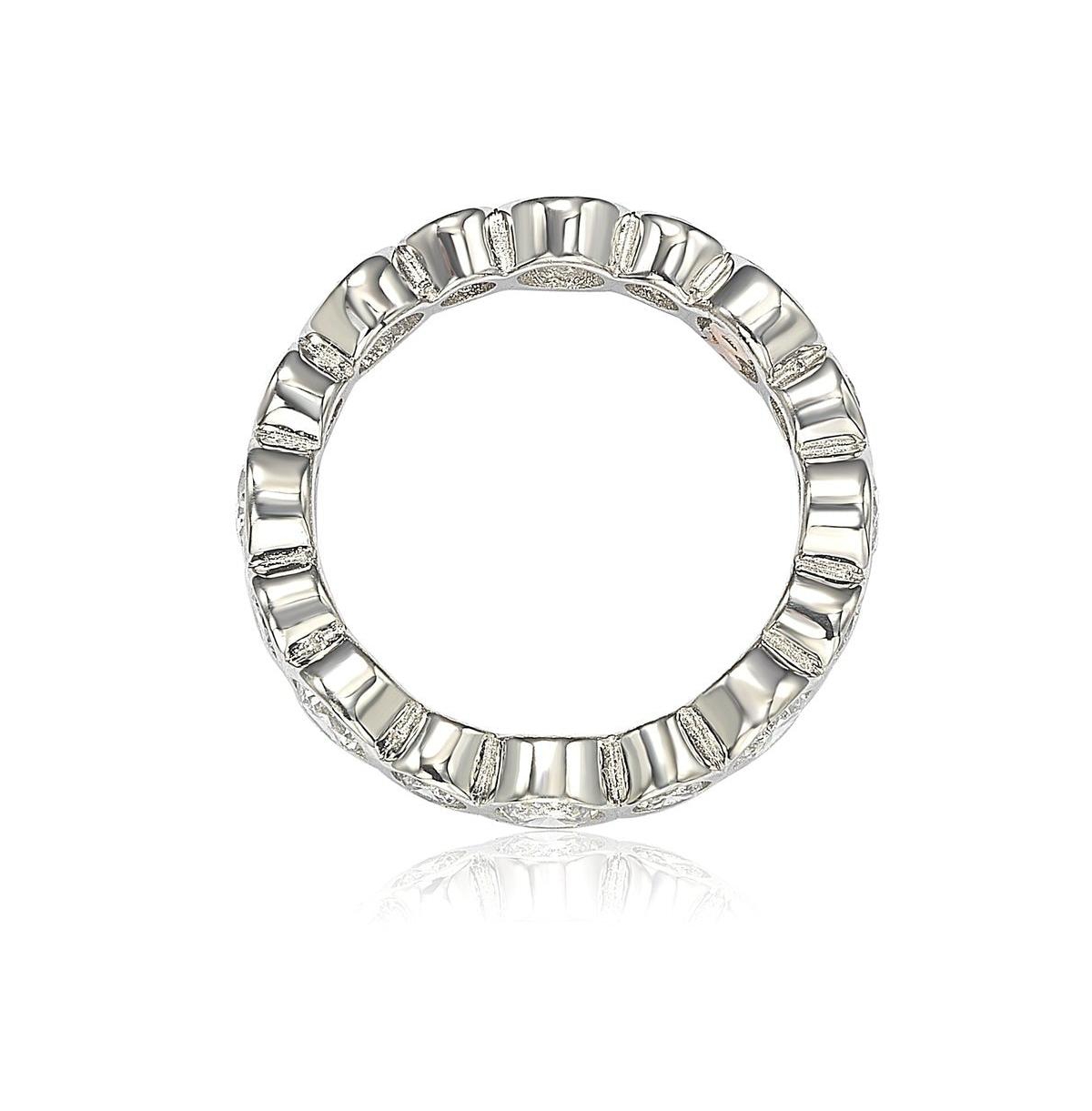 Suzy Levian New York Suzy Levian Sterling Silver Cubic Zirconia Multi Circle Bezel Set Eternity Band