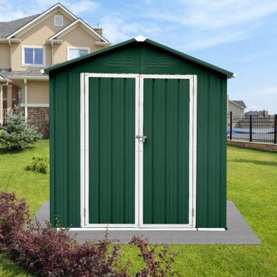 Streamdale Outdoor Storage Sheds 4FTx6FT Apex Roof Green+White