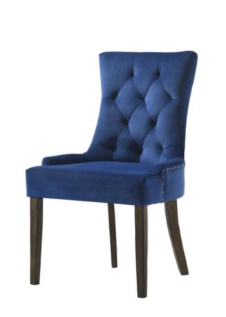 Simplie Fun Farren Side Chair, Velvet & Finish - Macy's