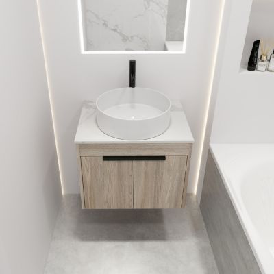 Streamdale 24" Modern Design Float Bathroom Vanity With Ceramic Basin Set