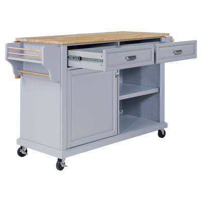Cambridge Wood Top Storage Kitchen Island