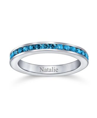 Cubic Zirconia Thin Stackable CZ Channel Set Eternity Band Ring .925 Sterling Silver 3MM