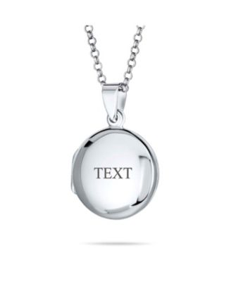 Large Simple Dome Round Circle Photo Lockets That Hold Pictures Silver Locket Necklace Pendant