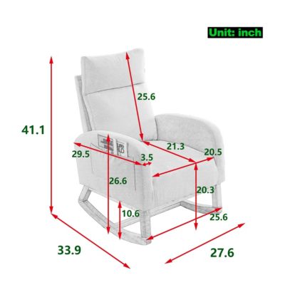 Modern Accent Rocking Chair with Pockets