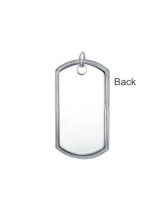 X-Large Army Military Dog Tag Pendant Necklace Sterling Silver Long Bead Ball Chain 24 Inch