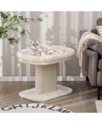 Modern Cat Tree Tower with Large Plush Perch and Sisal Scratching Plate