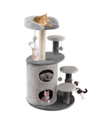 40 Inch Cat Tree Tower Multi-Level Activity Tree with 2-Tier Cat-Hole Condo