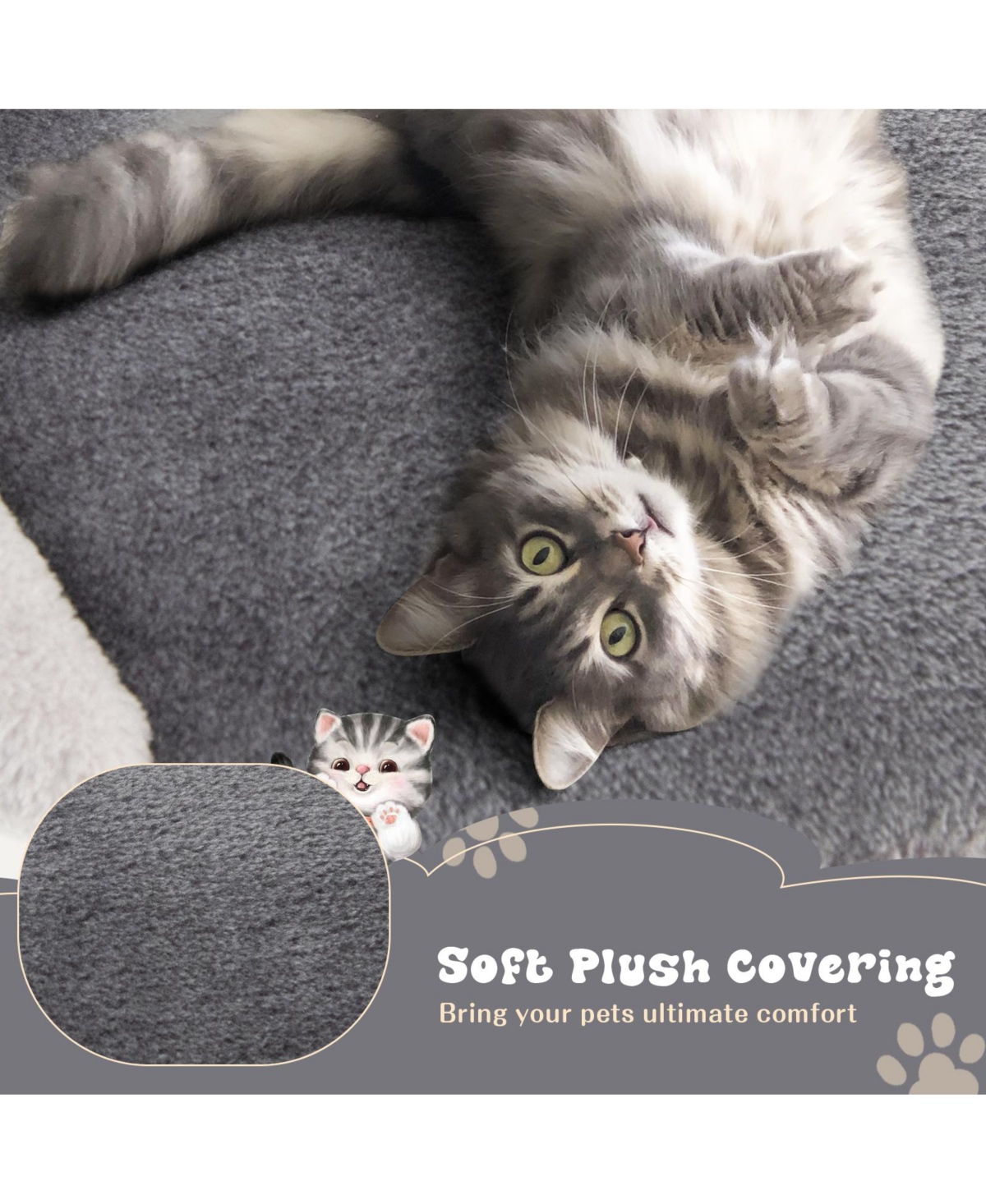 Slickblue 40 Inch Cat Tree Tower Multi-Level Activity Tree with 2-Tier Cat-Hole Condo