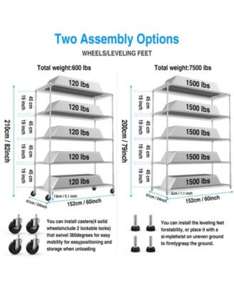 Simplie Fun Adjustable Heavy Duty Wire Shelving Unit - Chrome