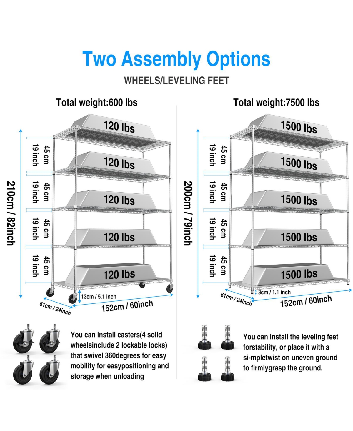 Simplie Fun Adjustable Heavy Duty Wire Shelving Unit - Chrome