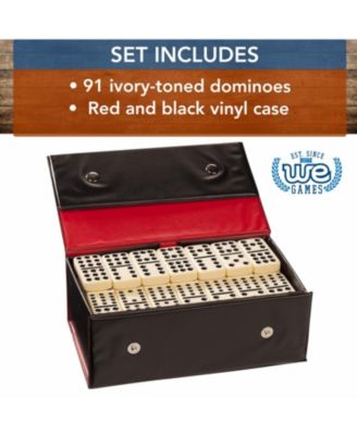 WE Games Double Twelve Dominoes - Ivory Colored Tiles, Thick Size