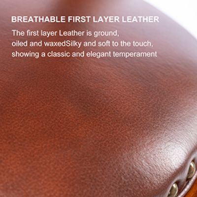 29.5" Brown Wooden Swivel Barstool