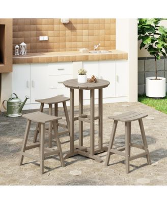 Outdoor Patio Counter Height Bar Stools Bistro Bar Table 4-Piece Set