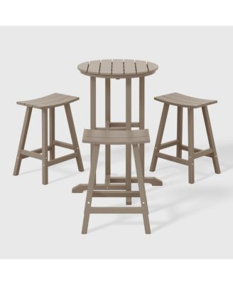 Outdoor Patio Counter Height Bar Stools Bistro Bar Table 4-Piece Set