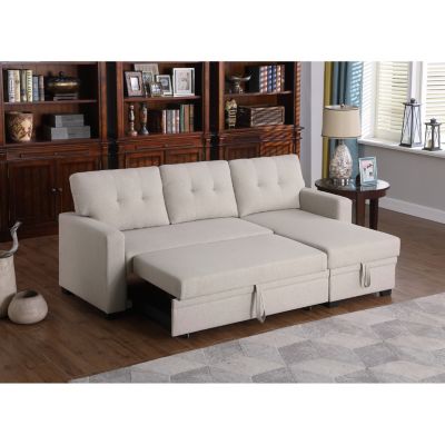 Streamdale Upholstered Pull Out Sectional Sofa With Chaise