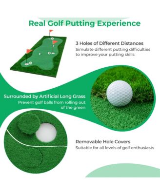 10 x 3.3 FT Golf Putting Green Professional Golf Training Mat with 2 Golf Balls