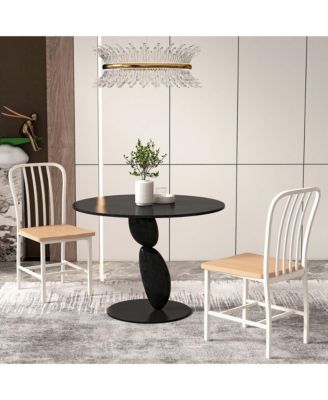 Dining Chairs Set of 2 High Back Navy Chairs Metal Frame Footrests Kitchen