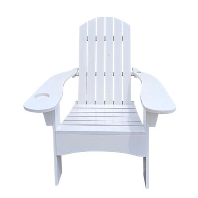 White Adirondack Chair with Umbrella Hole