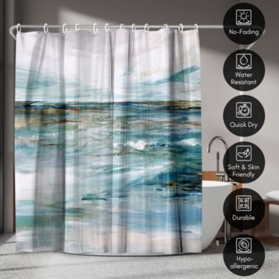 Midnight Clear by PI Creative Art Abstract Shower Curtain, 71" x 74"