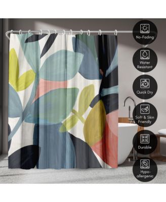 Embodiment by PI Creative Art Floral Shower Curtain, 71x74