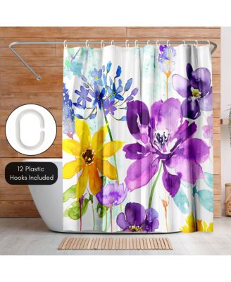   Floral Shimmer by Harrison Ripley Botanical Shower Curtain, 71x74