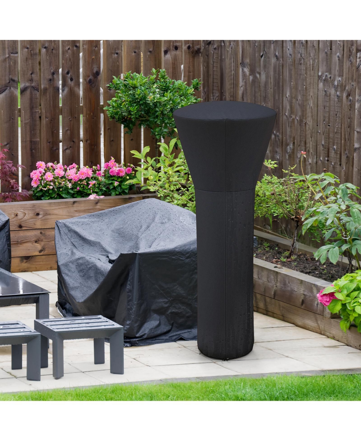 Costway Patio Standing Propane Heater Cover Waterproof W/Zipper and Bag